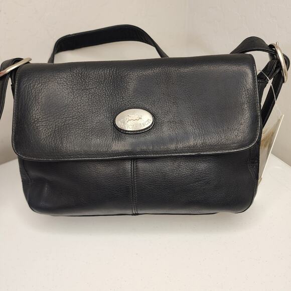 Vintage American Angel Black Leather Handbag NWT - Picture 2 of 15